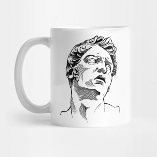 A sculpture art, ink drawing Mug